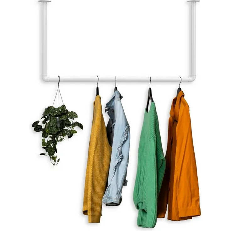 RSR Hangers Kleiderstange Milow Weiß Garderobe Garderobenstange U-Form