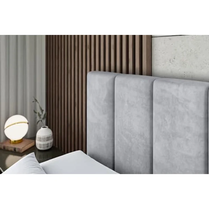 ALTDECOR Boxbett, Hellgrau, 180x200 cm, mit Bettkästen und Topper, mittlere Härte H3, 20 cm hoch, für Schlafzimmer – Bild 8