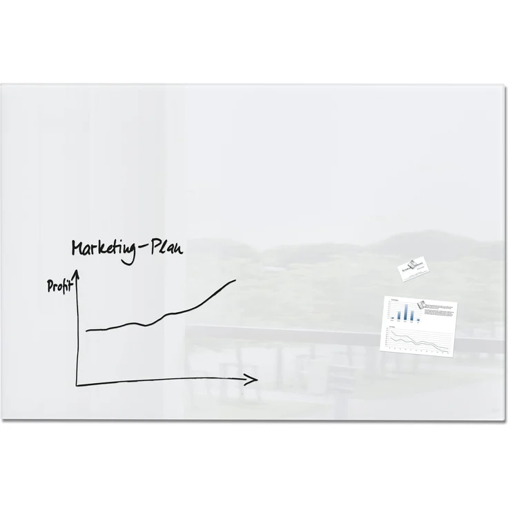 Sigel Glas Magnetboard Artverum 150x100 cm Magnet Tafel Whiteboard Board weiß – Bild 1