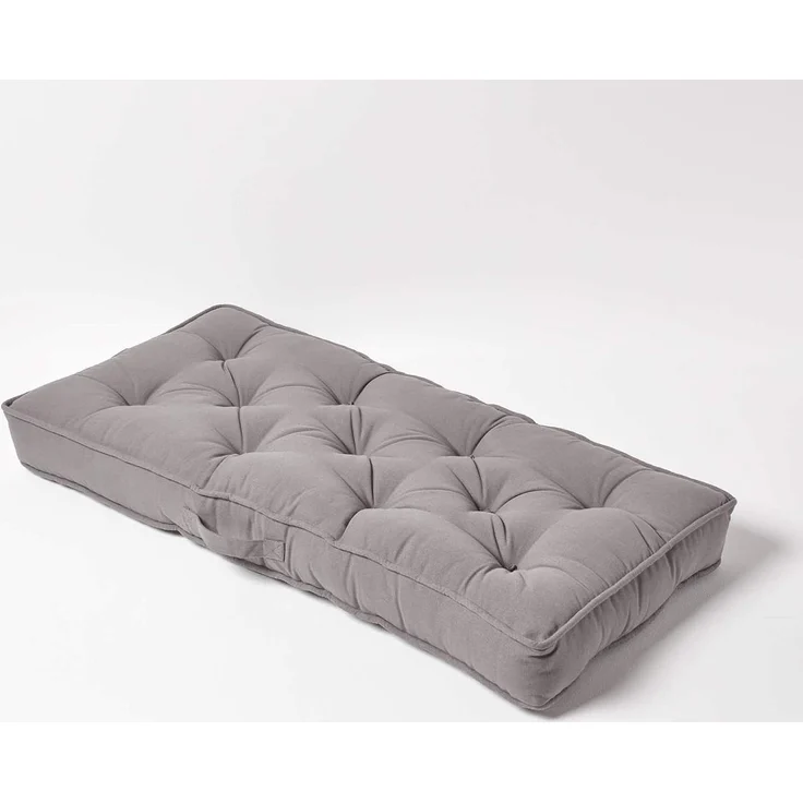Homescapes Sitzkissen Sitzauflage für Zweisitzer-Sofa 100 x 48 cm – dickes Sitzkissen grau – Bild 2