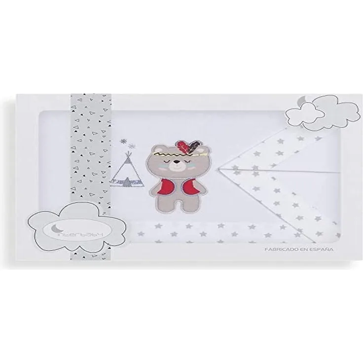 Interbaby 02197-18 Laken für das kinderwagen TIPI OSO, weiss e grau, grau
