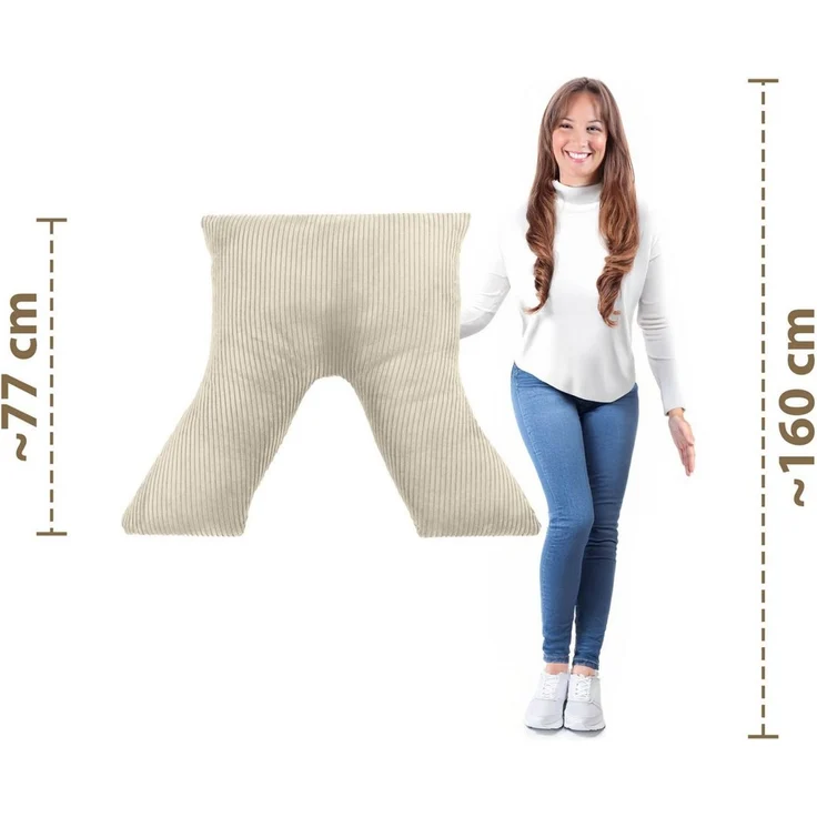 Amilian Schlafkissen - Lesekissen für Bett und Sofa - Seitenschläferkissen - Stillkissen, Seitenschläfer, Rückenlage, Schlafkissen für Seitenlage, Kissen mit Füllung und abnehmbarem Bezug - Stillhilfe – Bild 3