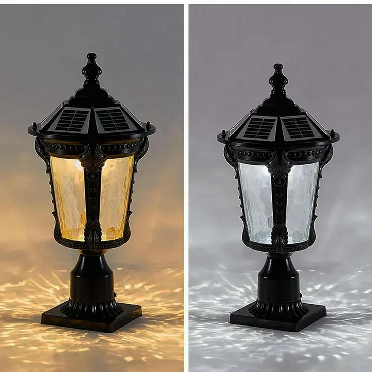 Arnusa LED Solarleuchte Sockelleuchte schwarz Außenleuchte Solarlampe Gartenleuchte kabellos, LED fest integriert, warmweiß, kaltweiß, Aluminium und Glas mit Fernbedienung dimmbar – Bild 2