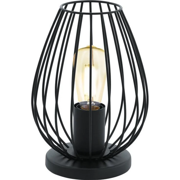 Eglo 49481 Tischleuchte Newtown Stahl schwarz E27 1X40W H:23 Ø16cm mit Kabelschalter – Bild 4