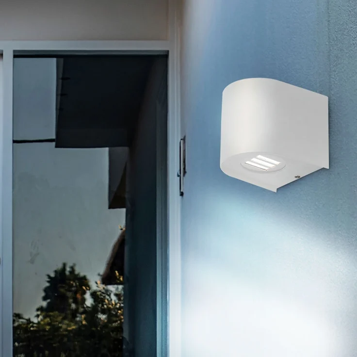 LED Außenwandleuchte, Kunststoff, weiß, H 10 cm – Bild 3