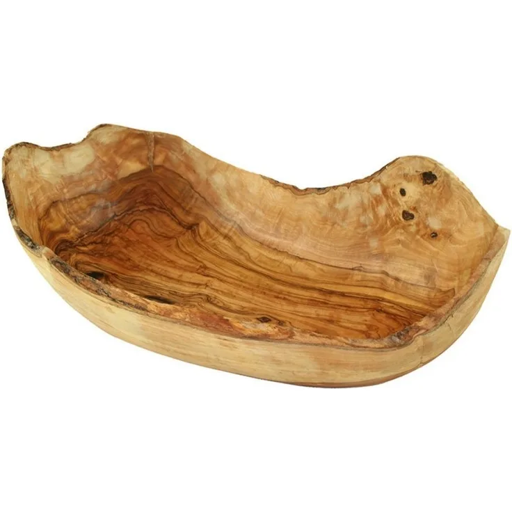 Olivenholz-erleben Obstschale Obstschale rustikal 25 – 29 cm, (1-tlg), antibakterielle Wirkung 100 % Handarbeit
