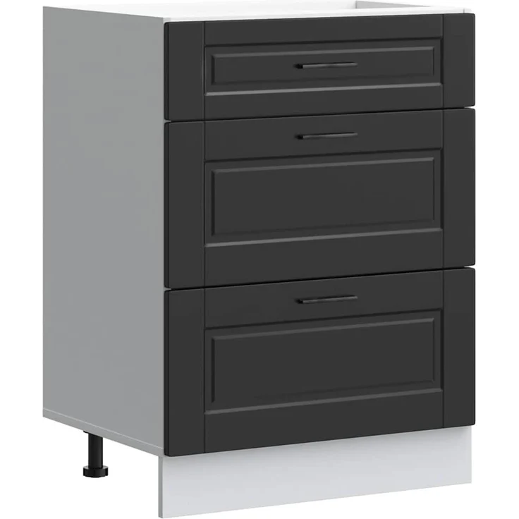 vidaXL Küchenunterschrank „Porto“ Schwarz Holzwerkstoff 854260 – Bild 2
