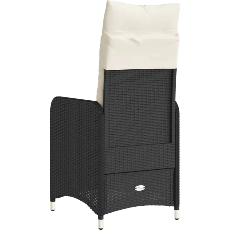 vidaXL Gartensessel Verstellbar mit Kissen Schwarz Poly Rattan 365680 – Bild 5