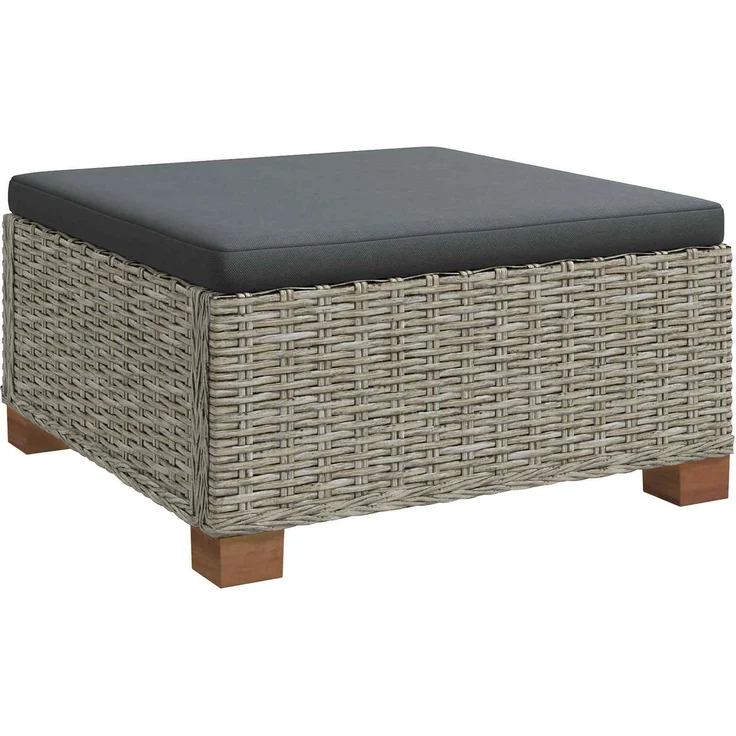 vidaXL 3 Stk. Rattan-Lounge-Set mit Kissen GENDT Naturrattan Kubu Grau 3429877 – Bild 7