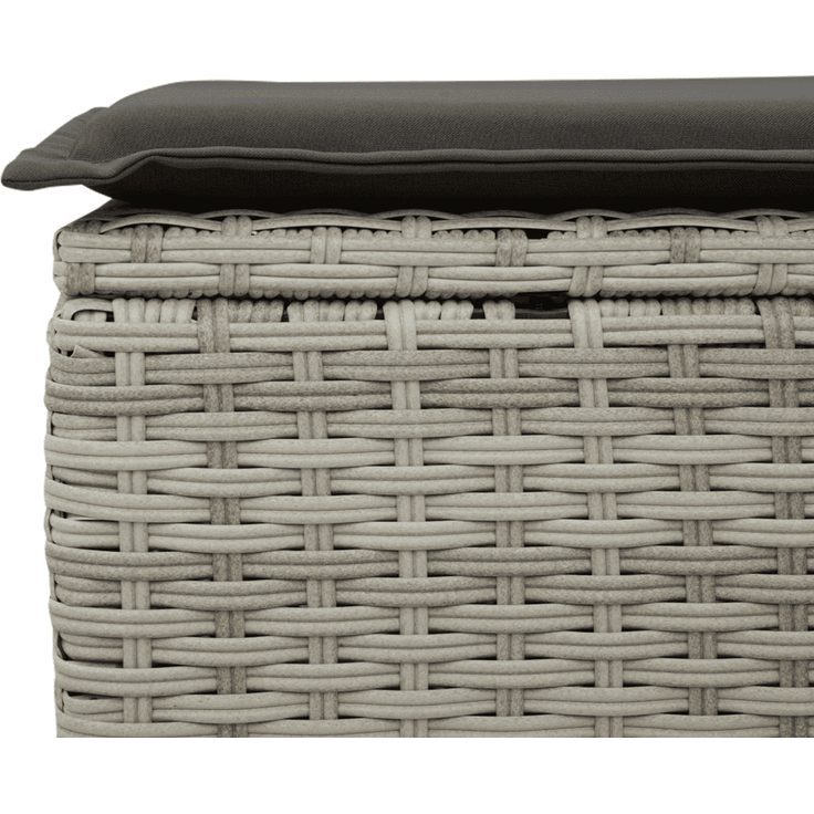 vidaXL 3-tlg. Garten-Sofagarnitur mit Kissen Hellgrau Poly Rattan 3217472 – Bild 8