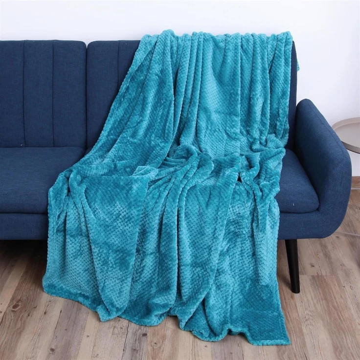 Kuscheldecke "Popcorn" Cashmere Soft-Touch Petrol 150x200 cm – Bild 1