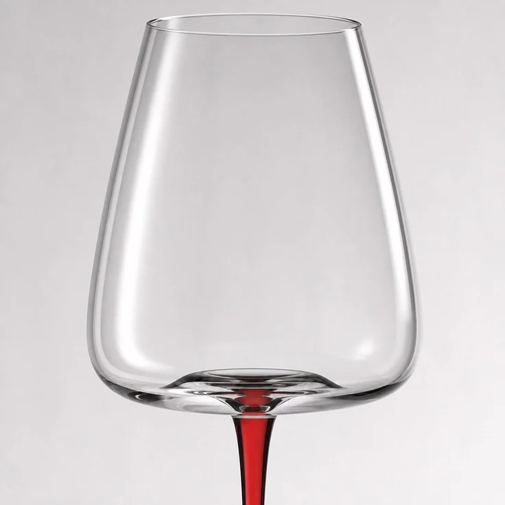 Bordeaux-Weinglas 590 ml mit rotem Stiel und schwarzem Fuß, Rot-Schwarz, 28 x 10 x 8,5 cm – Bild 3