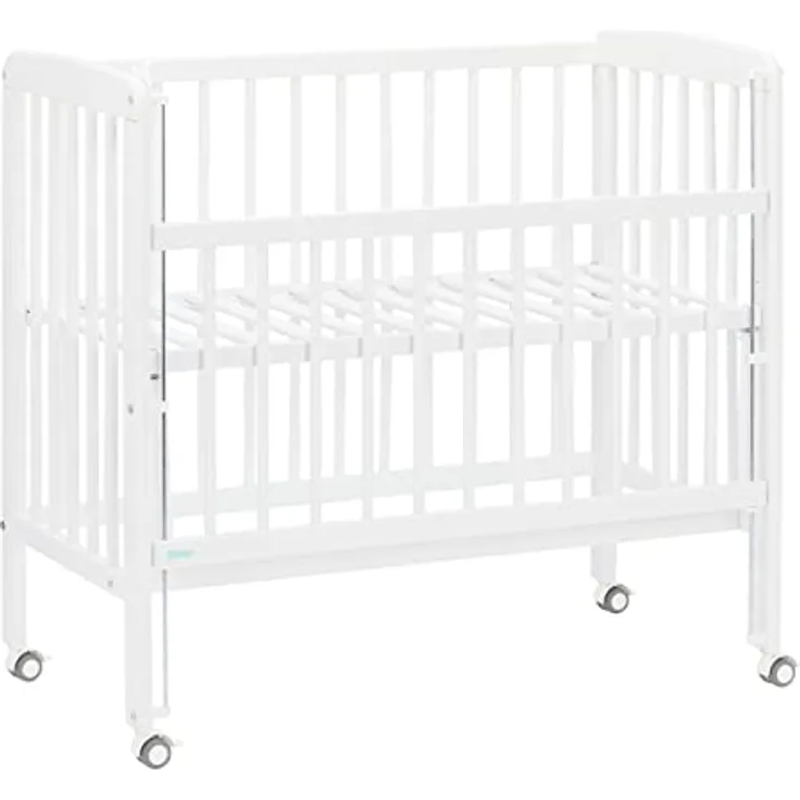 Fillikid 2in1 Beistellbett Nino, Höhenverstellbar von 48 bis 60 cm, für Boxspringbetten geeignet, Weiß