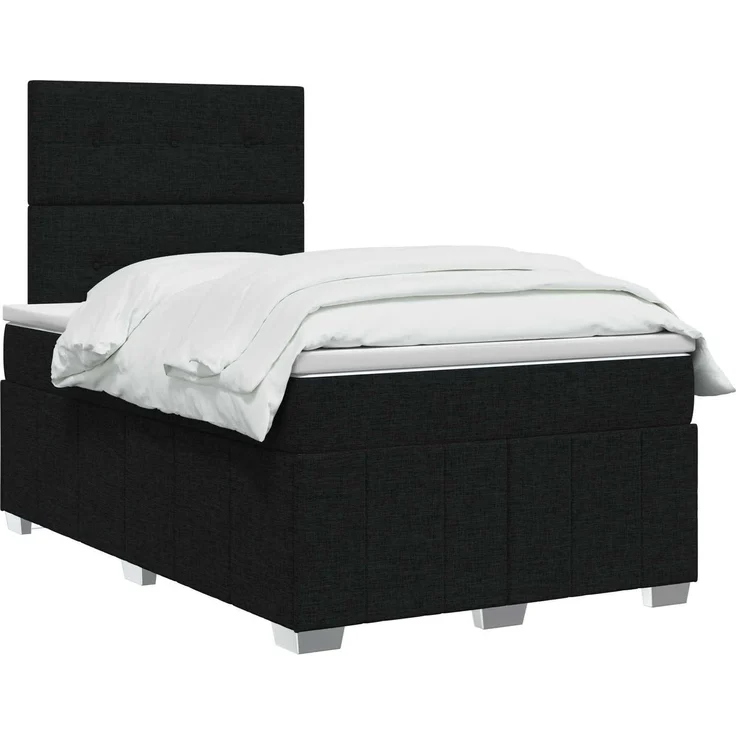 vidaXL Boxspringbett mit Matratze Schwarz 120x200 cm Stoff 3454115 – Bild 3