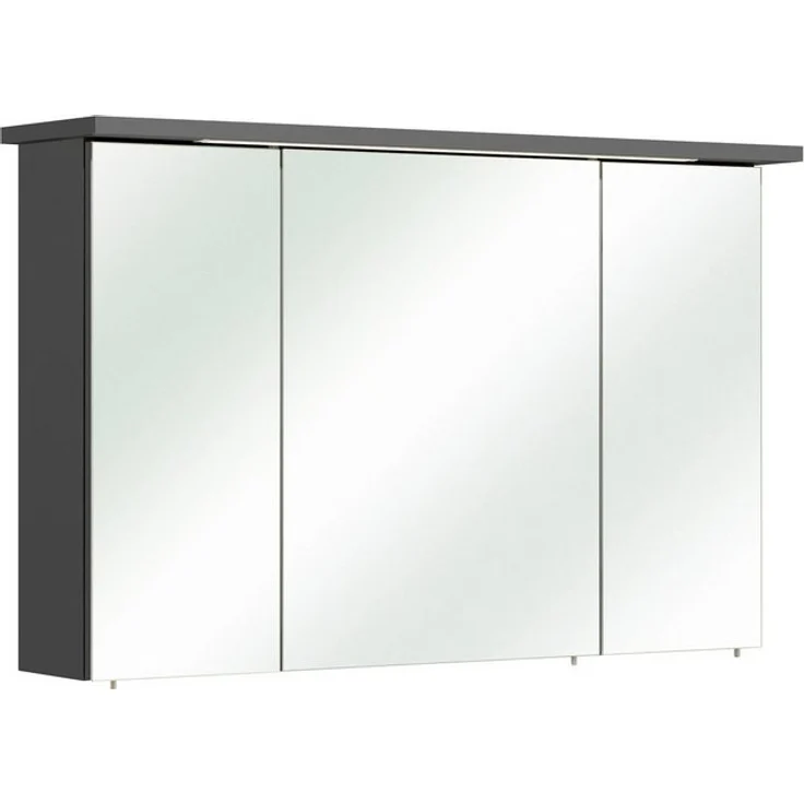 Saphir Badmöbel-Set Quickset 327 5-teilig, Waschplatz und LED-Spiegelschrank, (Set, 5-St), Anthrazit Hochglanz, inkl. Türdämpfer, 8 Türen, 1 Klappe, 4 Schubladen – Bild 4
