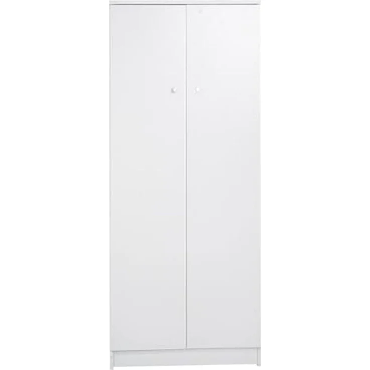 Dmora Schrank mit 2 Türen aus weißem Laminat, 2 verstellbare Türen, 1 festes Regal – Bild 6