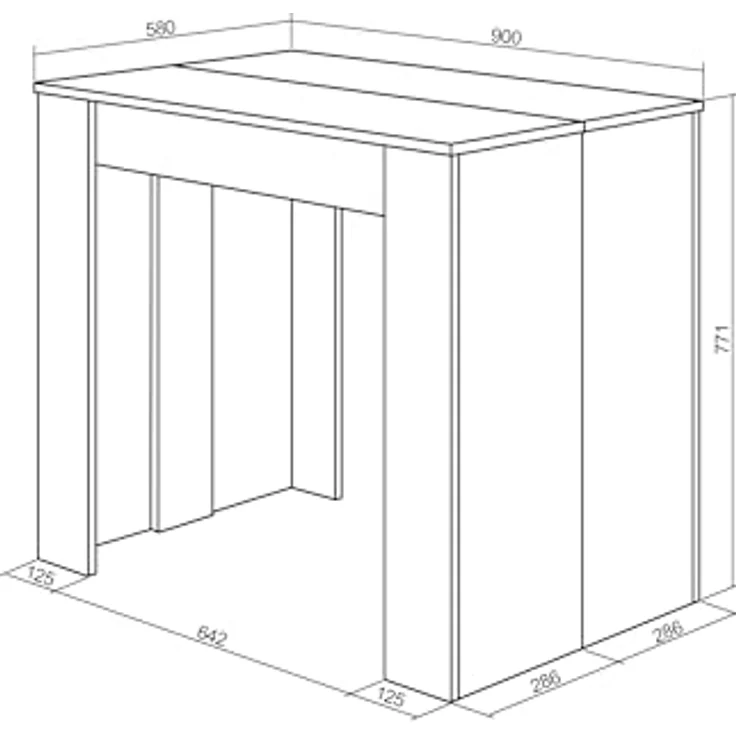 Skraut Home | Ausziehbarertisch | Multifunktionaler ausziehbarer | 260 | Für 12 Gäste | Esszimmertische | Moderner Stil | Schwarz – Bild 6