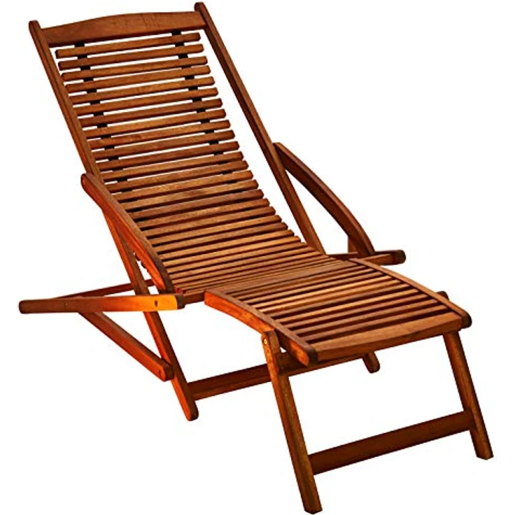Merxx Schwungliege "Copa Cabana - 25175-011", Eukalyptusholz, mit grün/beigen Wendekissen, 100 kg belastbar, TÜV geprüft, braun – Bild 1