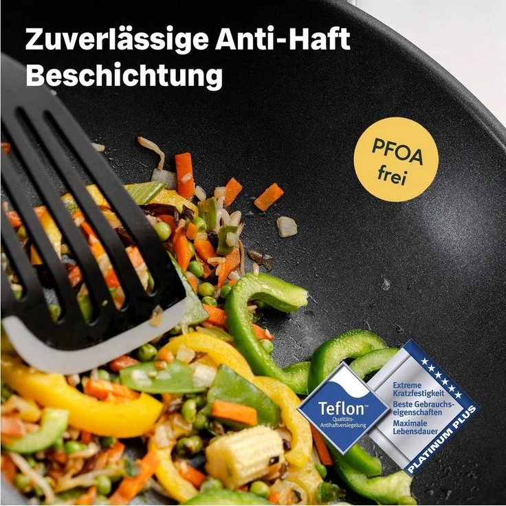 SILBERTHAL Wok Pfanne 28 cm Induktion, Edelstahl, spülmaschinengeeignet – Bild 2