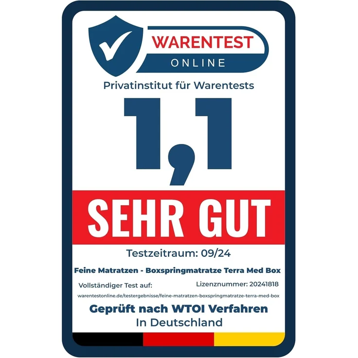 Matratzen Perfekt Boxspringmatratze TERRA MED BOX², 80x200 cm, Härtegrad H4, 33cm hoch Doppelfederkernmatratze – Bild 5