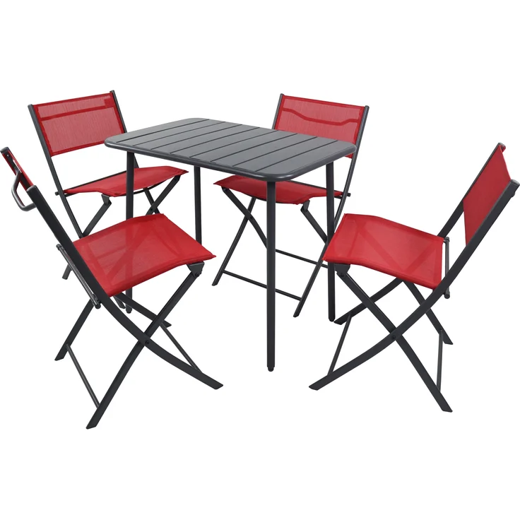 VCM Gartenmöbel-Set Sumila 920556 Rot H. 79 x B. 45 x T. 46 cm – Bild 2