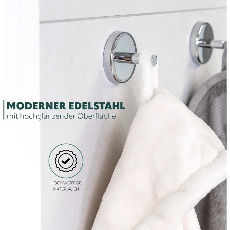 Bad-Serie LUCENTE - Handtuchhaken 2er Set, aus Edelstahl verchromt – Bild 4