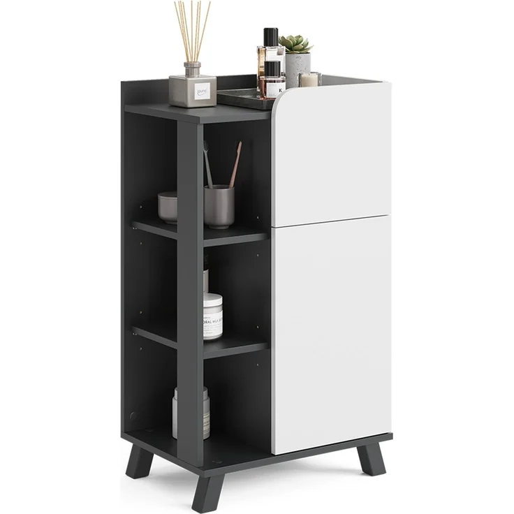 Midischrank Karen Anthrazit/Weiß 50 x 90 cm mit Tür und Schublade Vicco – Bild 6