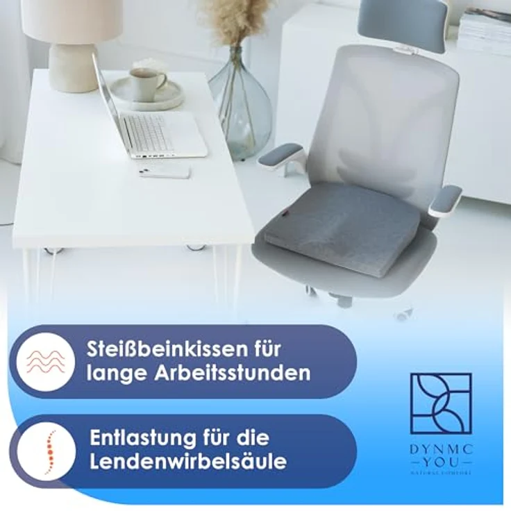 DYNMC you Keilkissen Stuhl Mittelhart H3 - Test SEHR GUT, Ergonomisches Sitzkissen Bürostuhl & Co, Entlastet Rücken & Erhöht Sitzkomfort, MIT PHYSIOTHERAPEUTEN ENTWICKELT – Bild 8
