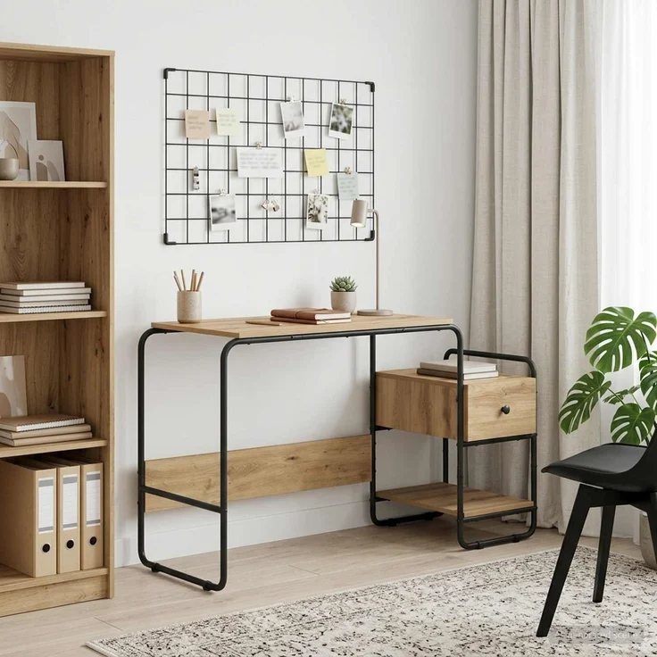 vidaXL Schreibtisch mit Stauraum Artisan-Eiche 131,5 x 50 x 75,5 cm 8008049 – Bild 1