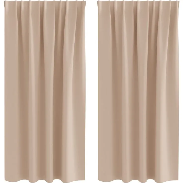 vidaXL Verdunkelungs-Vorhänge mit Ringen 2 pcs Taupe 175 x 140 cm 4107439