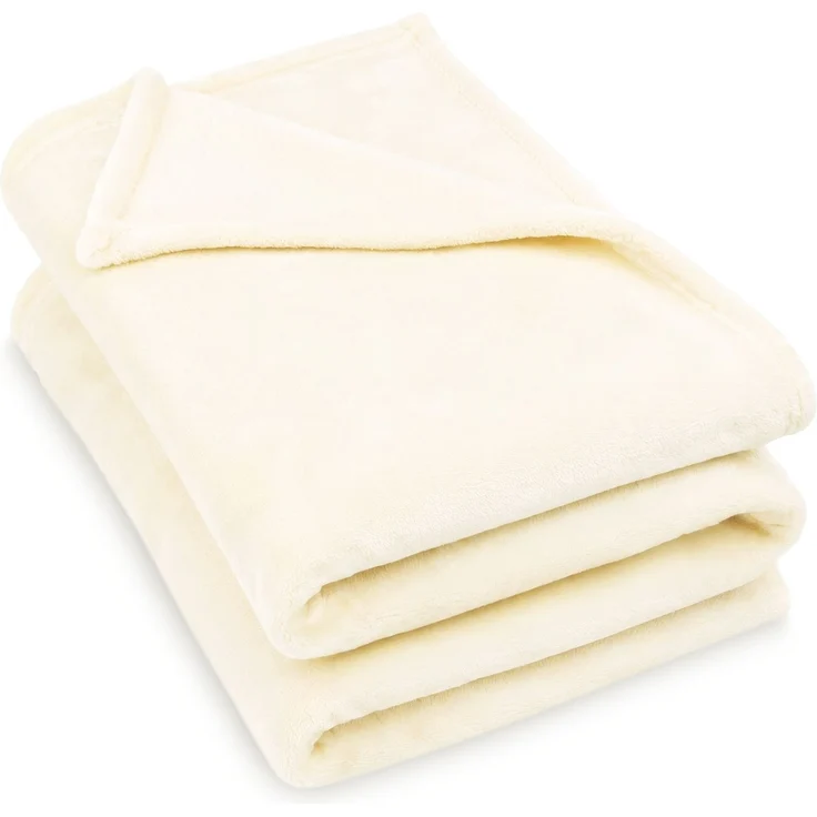 ZOLLNER Kuscheldecke, 100% Polyester, 150x200 cm, creme – Bild 1