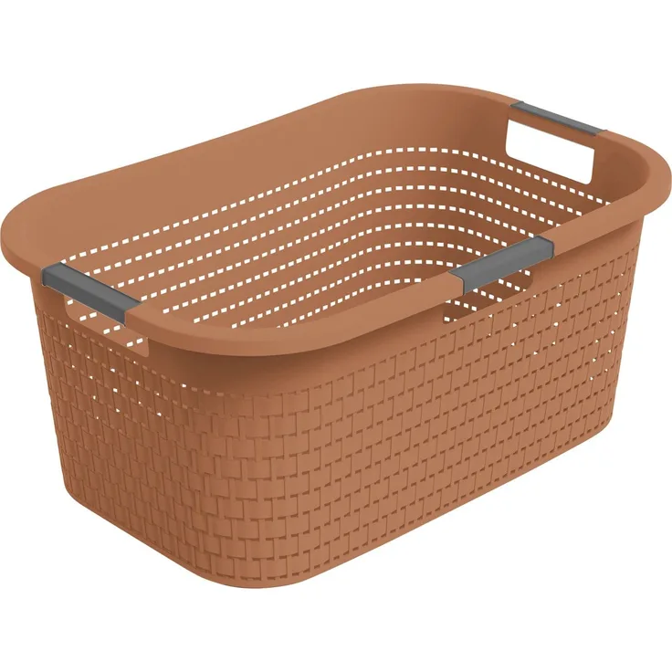 Rotho Wäschekorb Country 40 L coral clay Wäschesammler