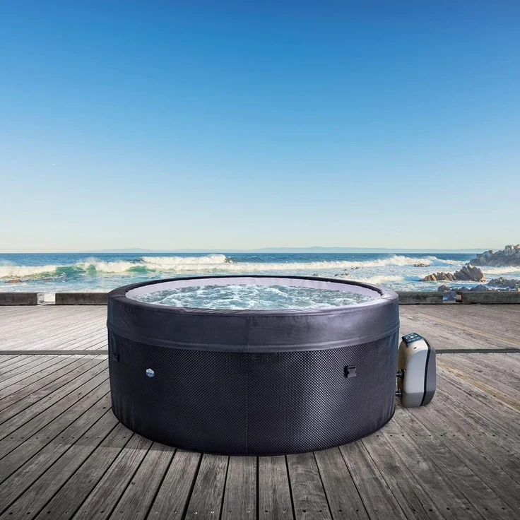 NetSpa Vita Whirlpool halbstarr rund für 4 Personen Ø 156 x 73 cm inkl. Umrandung mit 5 teiliges Mob – Bild 8