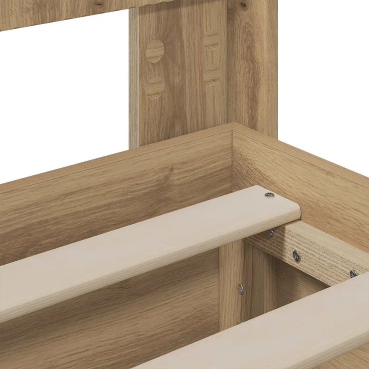 vidaXL Bettgestell mit Stauraum und Kopfteil Artisan-Eiche 90 x 200 cm 3445813 – Bild 8