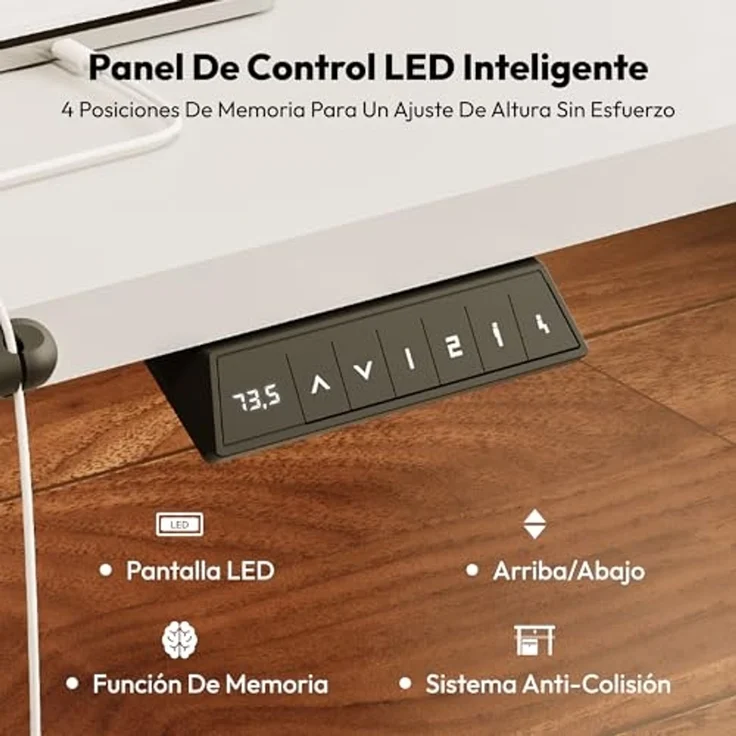 SANODESK Höhenverstellbarer Schreibtisch 160x60 cm Schreibtisch Höhenverstellbar Elektrisch Ergonomischer Steh-Sitz Tisch Computertisch für Heimbüro Homeoffice(weiß) – Bild 3