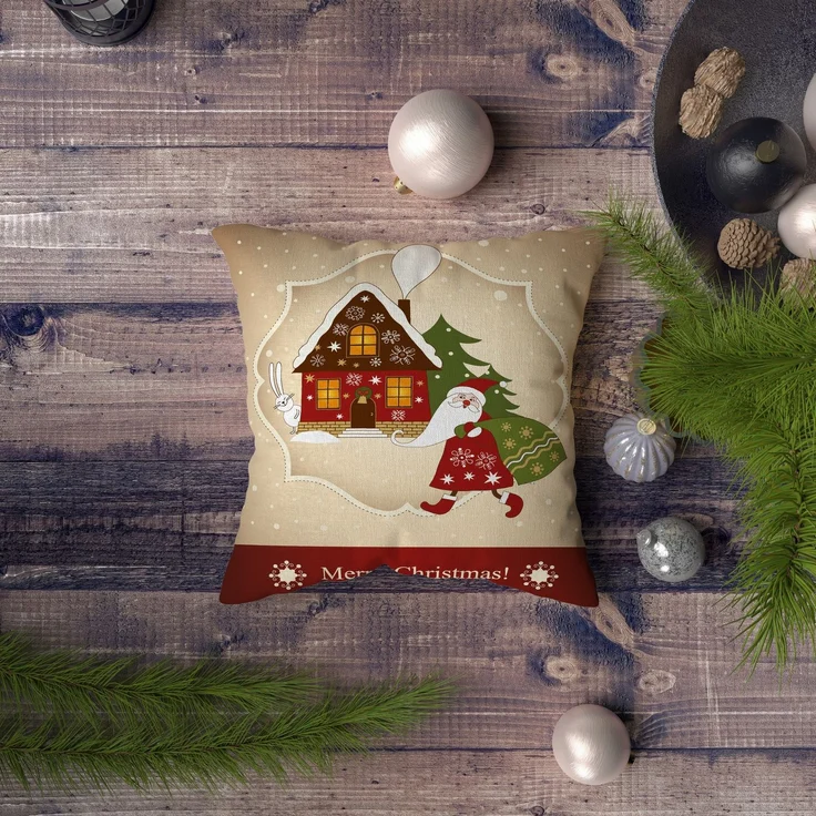 Evila Originals 'NYXMAS118' Kissenbezug, Mehrfarbig, 43 x 43 cm