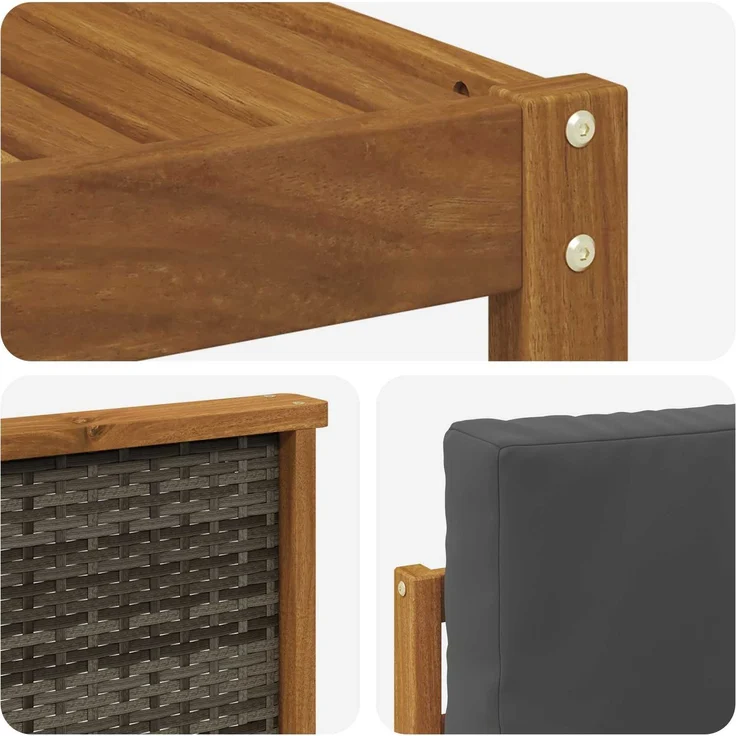 vidaXL Outdoor-Sofagarnitur 6 stk. 5-Sitzer Natur und Anthrazit 3384558 – Bild 6