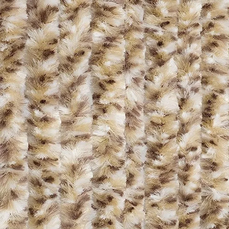 Moritz Flauschvorhang aus Chenille 100 x 200 cm braun grau meliert Türvorhang als Fliegenschutz Insektenschutz für Camping Wohnwagen