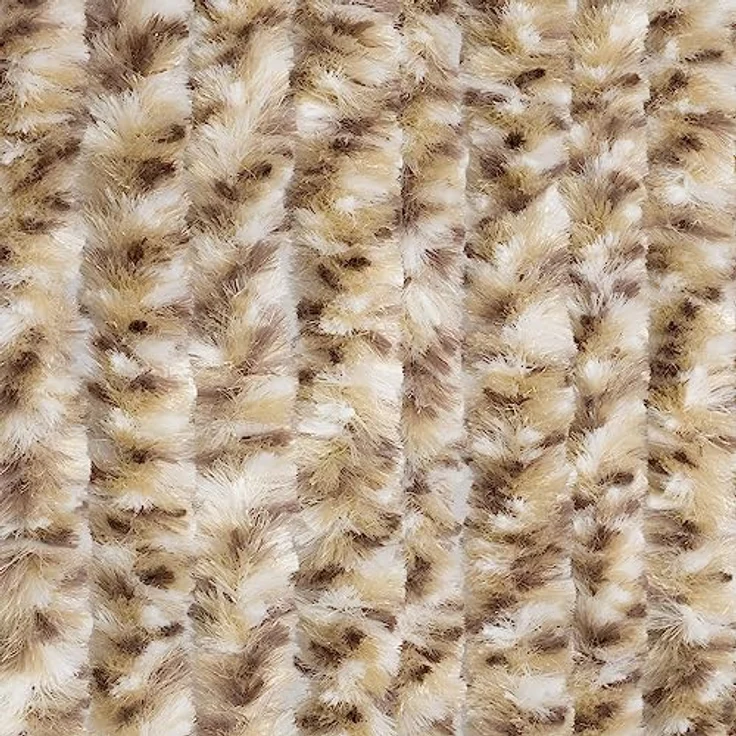 Moritz Flauschvorhang aus Chenille 100 x 200 cm braun grau meliert Türvorhang als Fliegenschutz Insektenschutz für Camping Wohnwagen – Bild 1