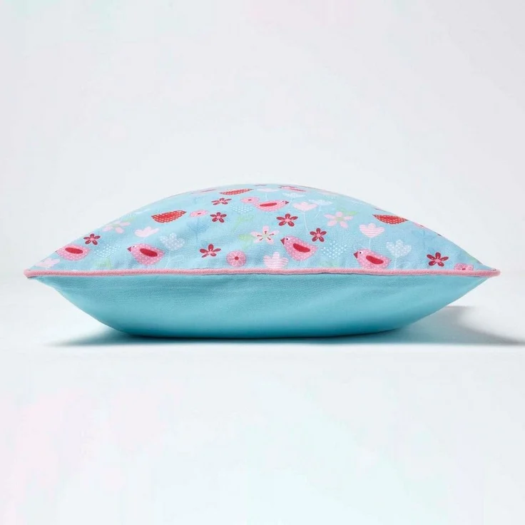 Homescapes Kissenhülle Baumwoll-Kissenbezug mit Blumen- und Vogel-Druck, 30x50 cm – Bild 2