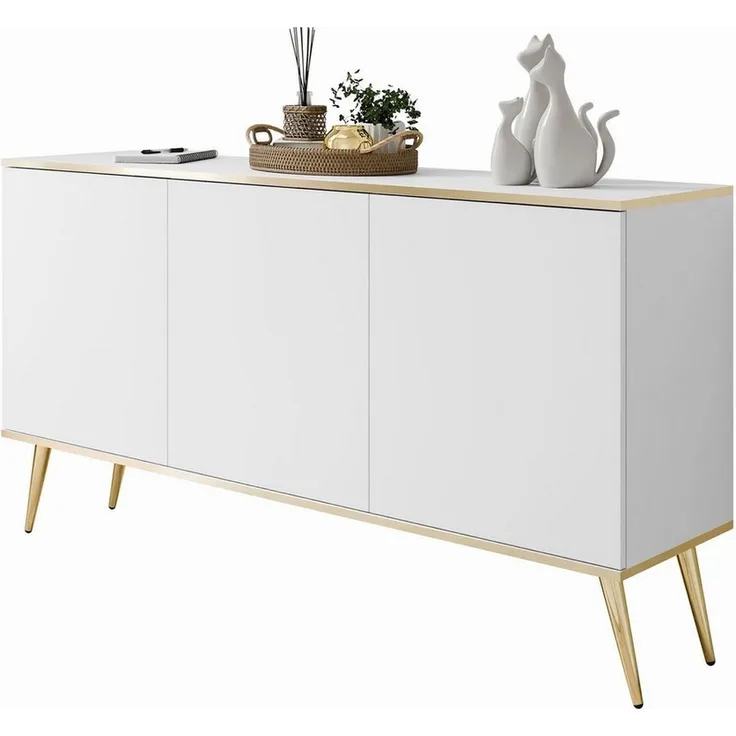 Lookway Kommode OXFORD K160 Die dreitürige Sideboards auf goldenen Füßen