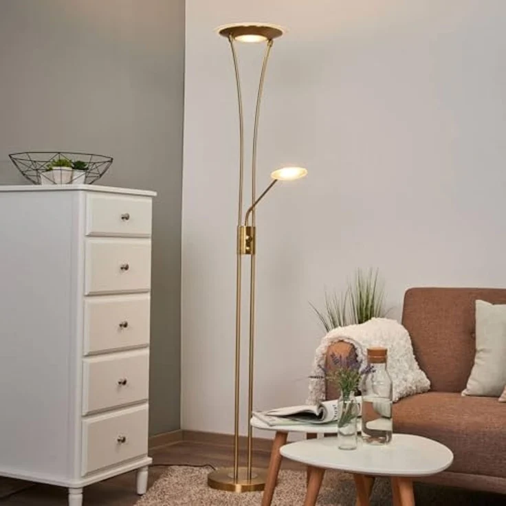 Lindby Stehlampe Eda, Enthalten, 1 x 20 W LED + 1 x 5,5 W LED, warmweiß – Bild 2