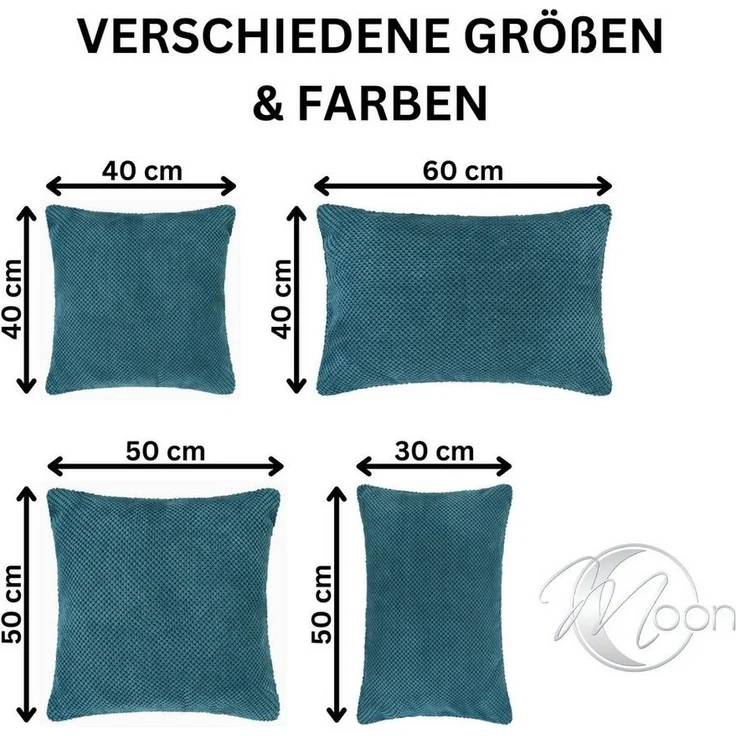 MOON Heimtextilien Kissenhüllen 2er Pack Kissenbezug - Serie Piano, Noppen-Struktur – Bild 2