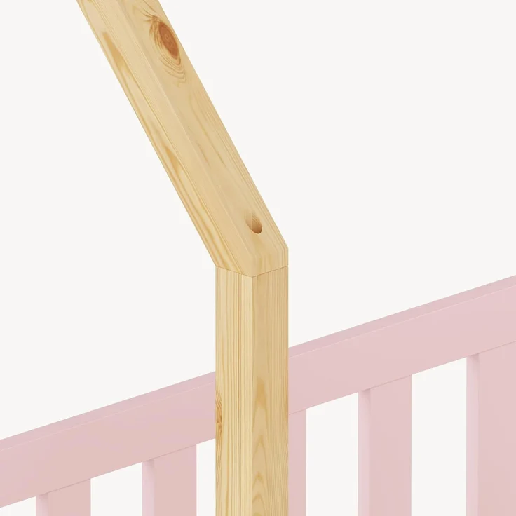 Hausbett Hesel mit Rausfallschutz 70x140 cm Rosa/Natur [en. casa] – Bild 9