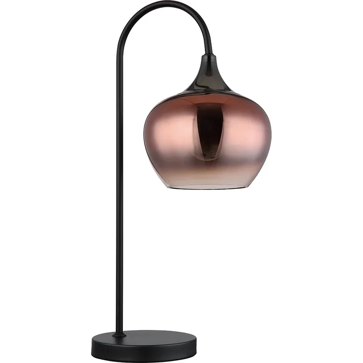 Tischleuchte, Glas kupfer, schwarz-matt, H 54 cm – Bild 6