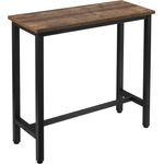 Bartisch aus Metall, Tischplatte aus MDF, 100 x 40 x 100 cm holz vintage