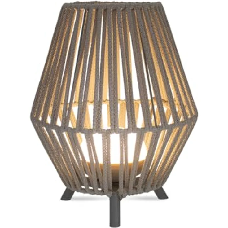 NewGarden Conta 30, Kabellose Nachttischlampe mit 900 Lumen, taupe grau, wiederaufladbar, IP54 – Bild 1