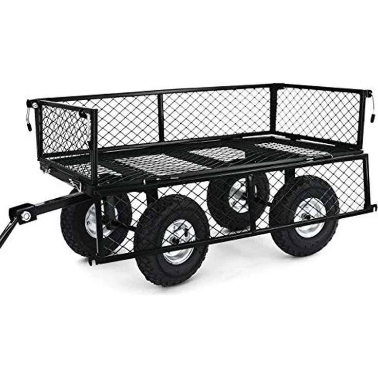 Transport Gitterwagen Handwagen Bollerwagen Seiten klappbar bis 250kg Schwarz – Bild 3