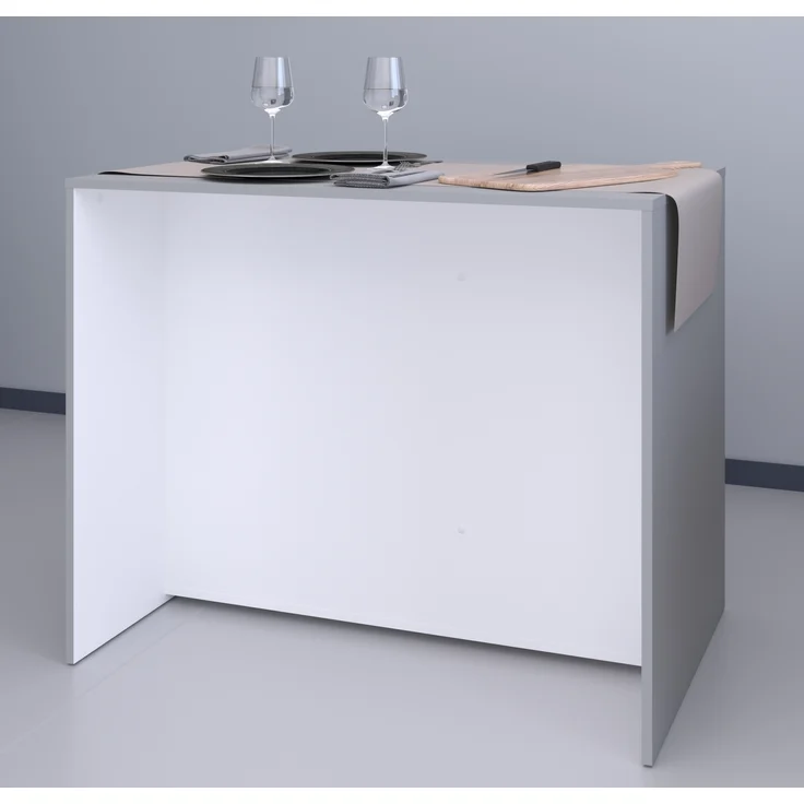 Mehrzweckschrank-Set >Malice 3< (2-teilig) Buffetschrank + Beistelschrank, in Beton Optik hell / Weiss – Bild 6