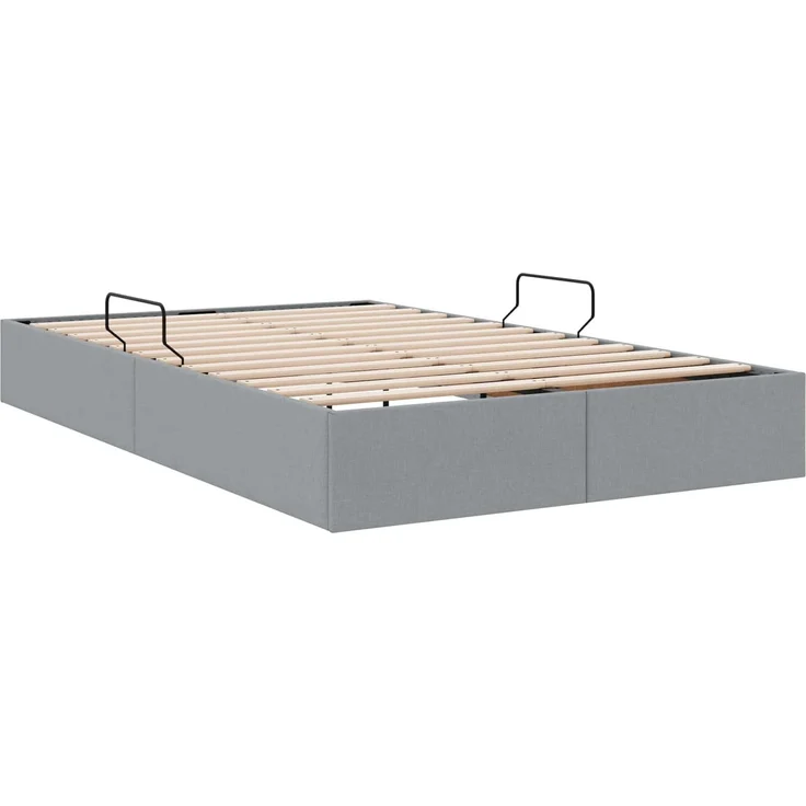 vidaXL Ottoman Bettgestell mit Speicher Hellgrau 120 x 200 cm Stoff 3442814 – Bild 5